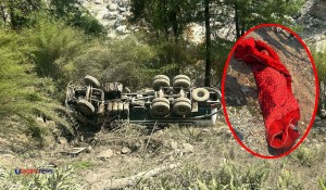 मनाङ धारापानीमा ट्रक पल्टिँदा चालकको मृत्यु