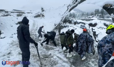 मनाङ हिमपात: १५ सय पर्यटकलाई सुरक्षित स्थानमा सारिदै 