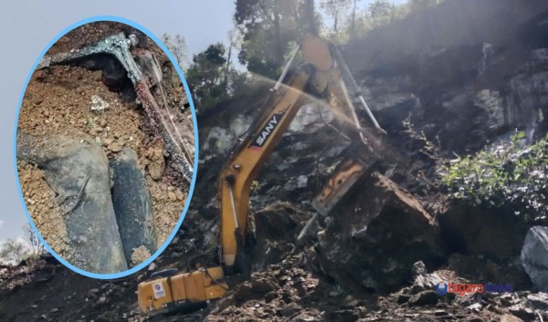लमजुङमा सडक खन्ने क्रममा पुरिएर एक्साभेटर चालकको मृत्यु
