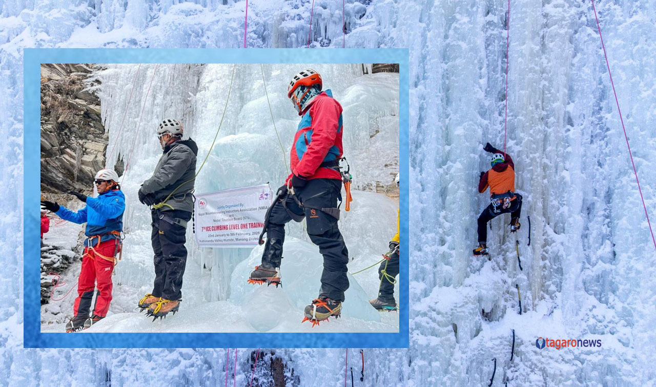 मनाङ हुम्देमा सातौं ‘आइस क्लाइम्बिङ’ तालिम सञ्चालन 
